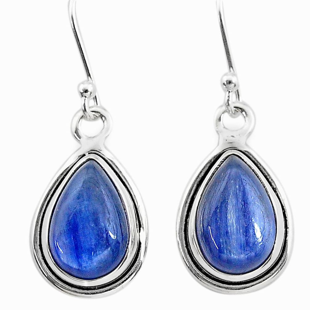 8.09cts natural blue kyanite 925 sterling silver dangle earrings jewelry t21394