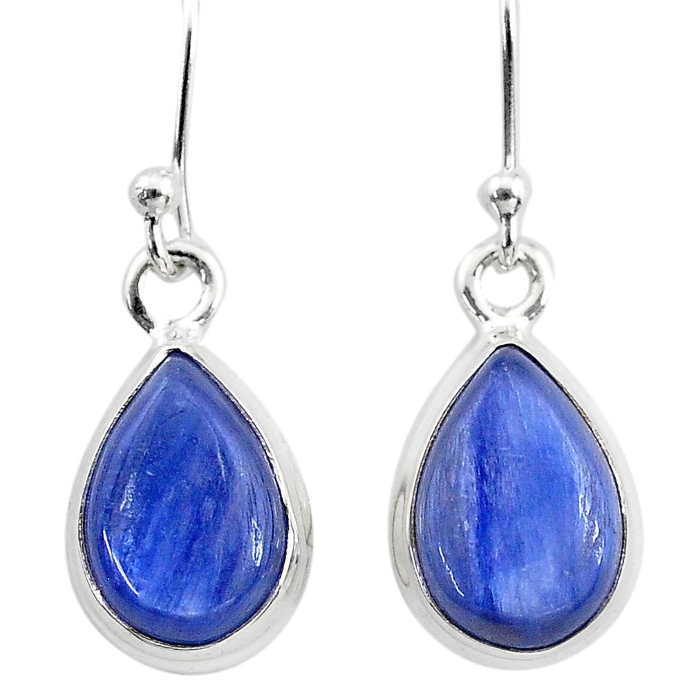 7.81cts natural blue kyanite 925 sterling silver dangle earrings jewelry t21396