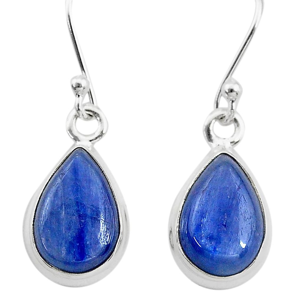 7.56cts natural blue kyanite 925 sterling silver dangle earrings jewelry t21401