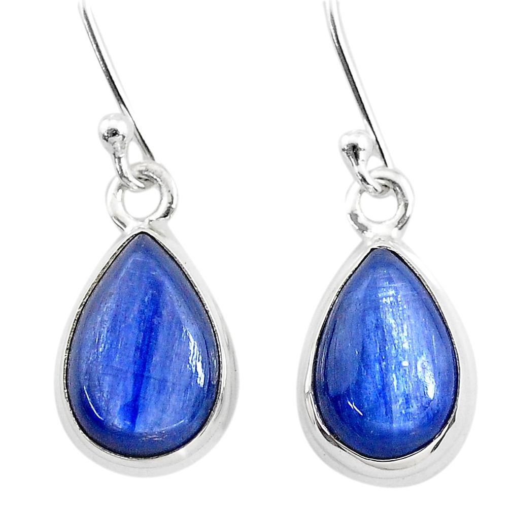7.83cts natural blue kyanite 925 sterling silver dangle earrings jewelry t21405