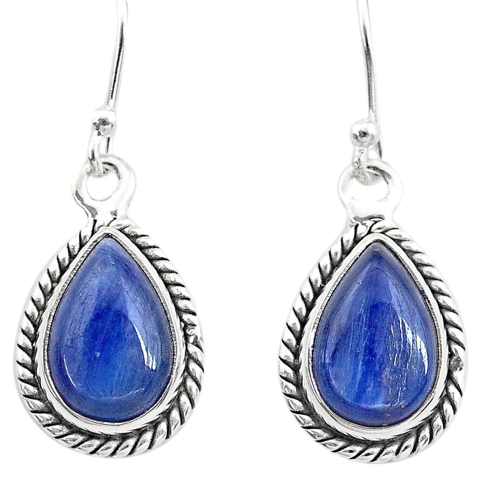 8.53cts natural blue kyanite 925 sterling silver dangle earrings jewelry t21406