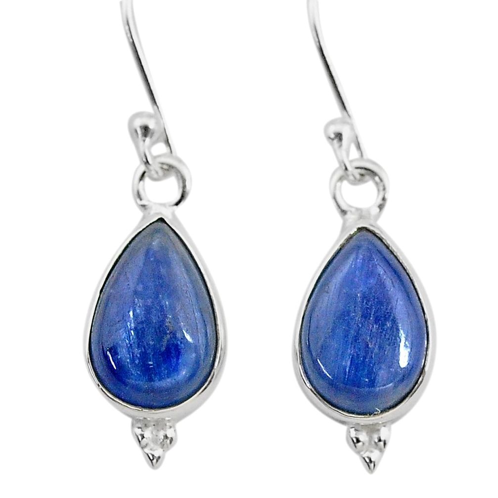 7.56cts natural blue kyanite 925 sterling silver dangle earrings jewelry t21408