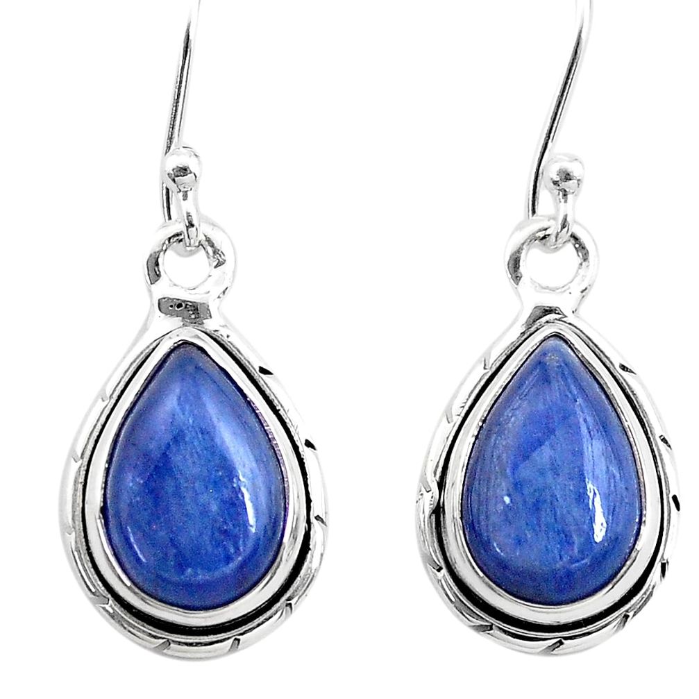 8.11cts natural blue kyanite 925 sterling silver dangle earrings jewelry t21411