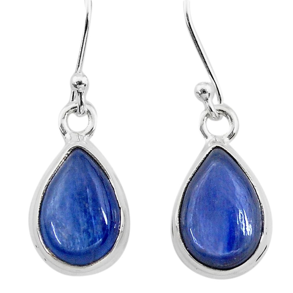 7.97cts natural blue kyanite 925 sterling silver dangle earrings jewelry t21412