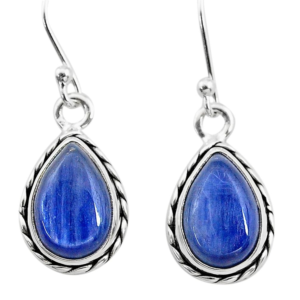 8.51cts natural blue kyanite 925 sterling silver dangle earrings jewelry t21413