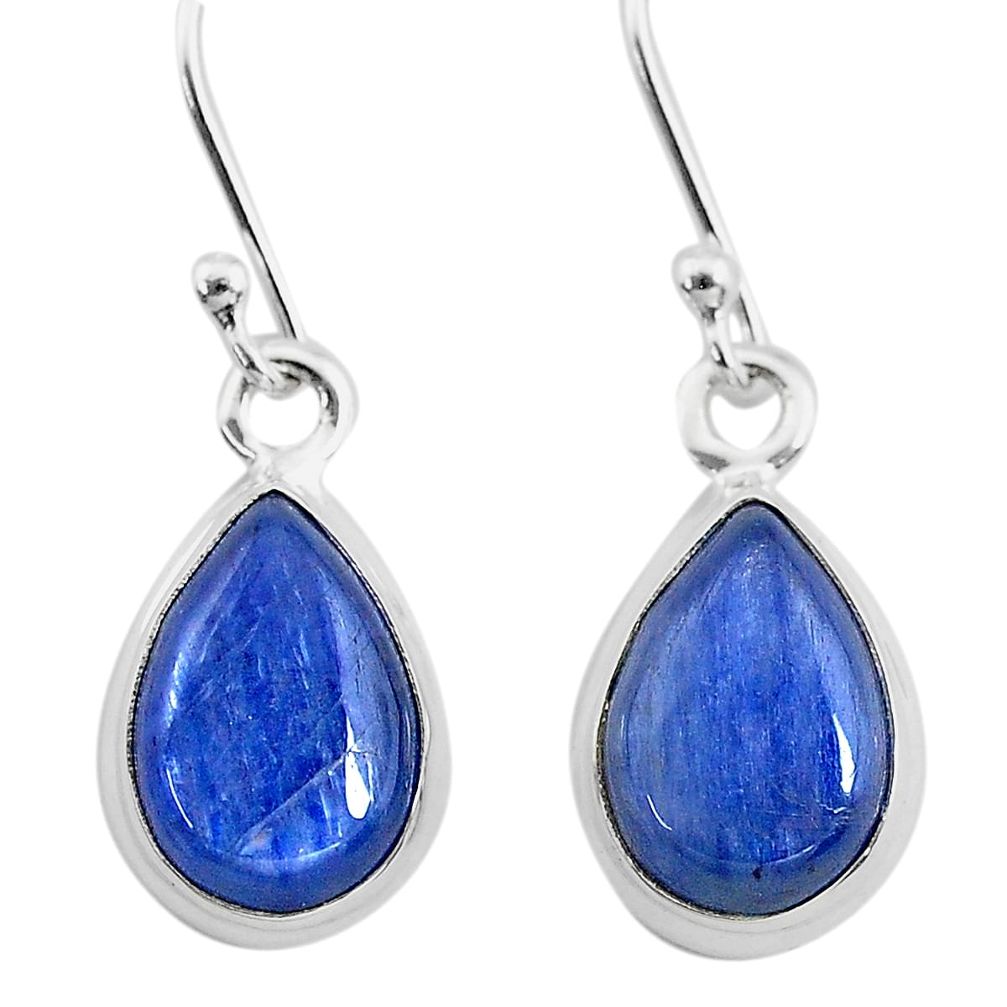 7.15cts natural blue kyanite 925 sterling silver dangle earrings jewelry t21417