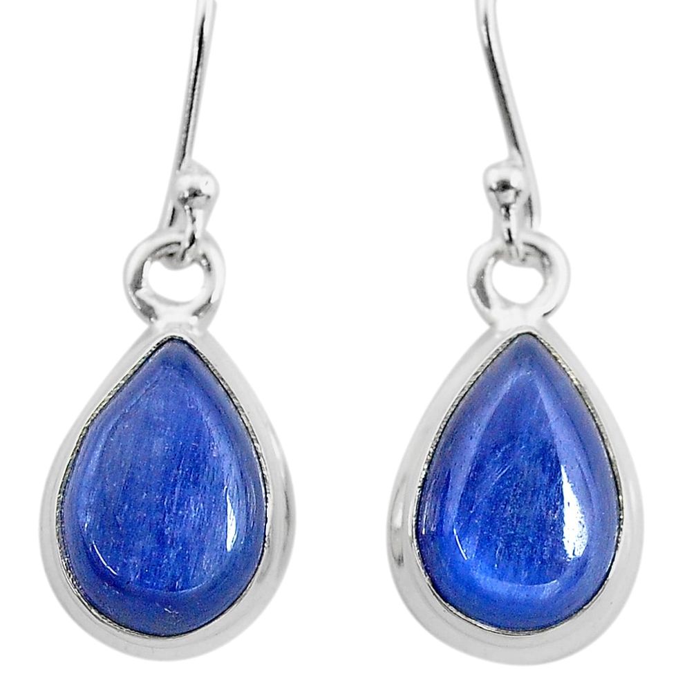 7.85cts natural blue kyanite 925 sterling silver dangle earrings jewelry t21419