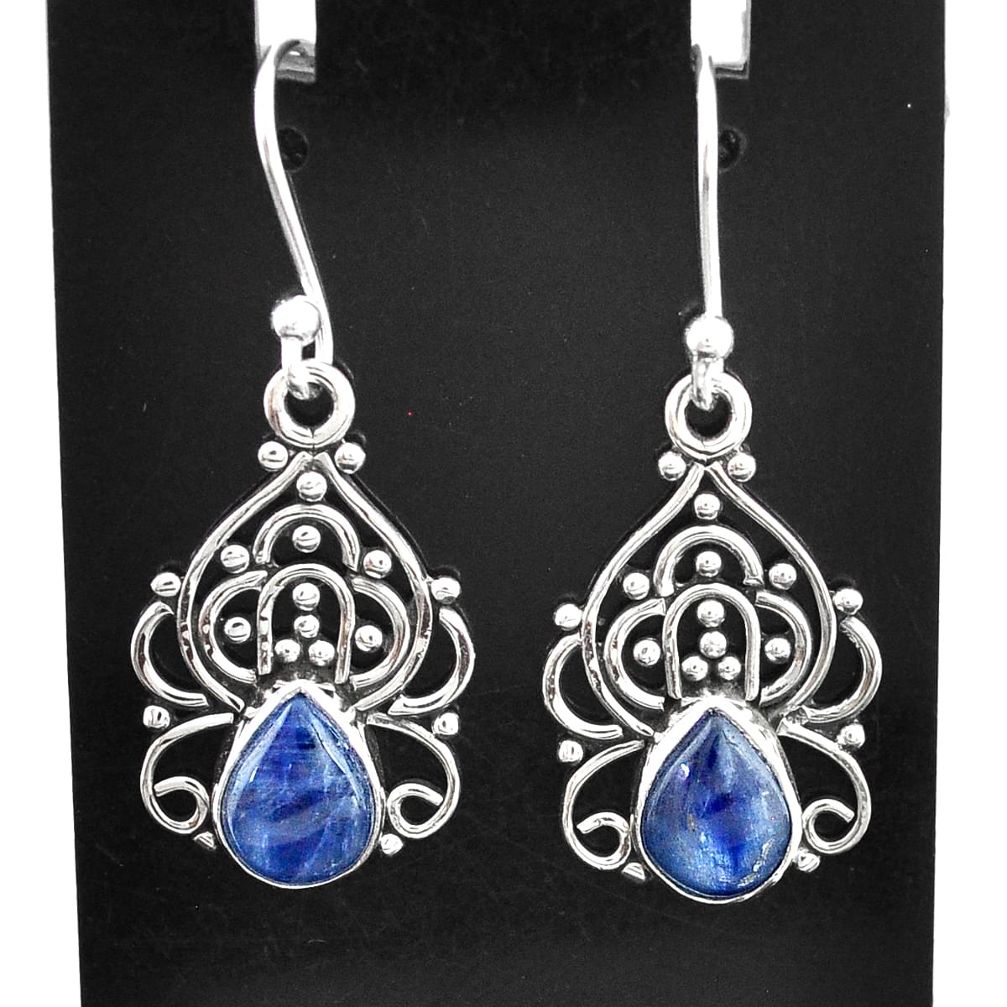 4.54cts natural blue kyanite 925 sterling silver dangle earrings jewelry t2503