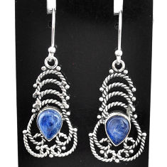 4.49cts natural blue kyanite 925 sterling silver dangle earrings jewelry t2538