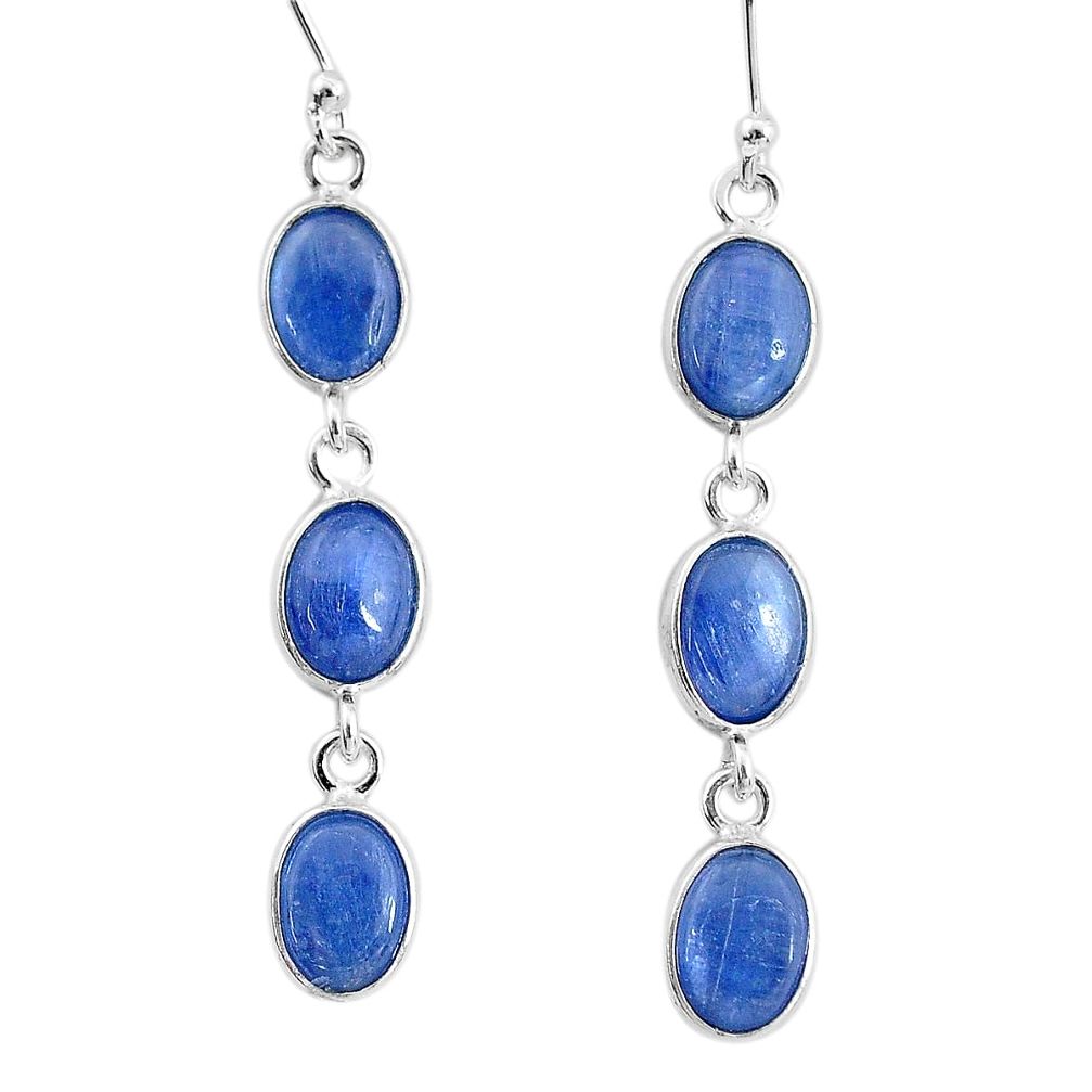 9.77cts natural blue kyanite 925 sterling silver dangle earrings jewelry t2553