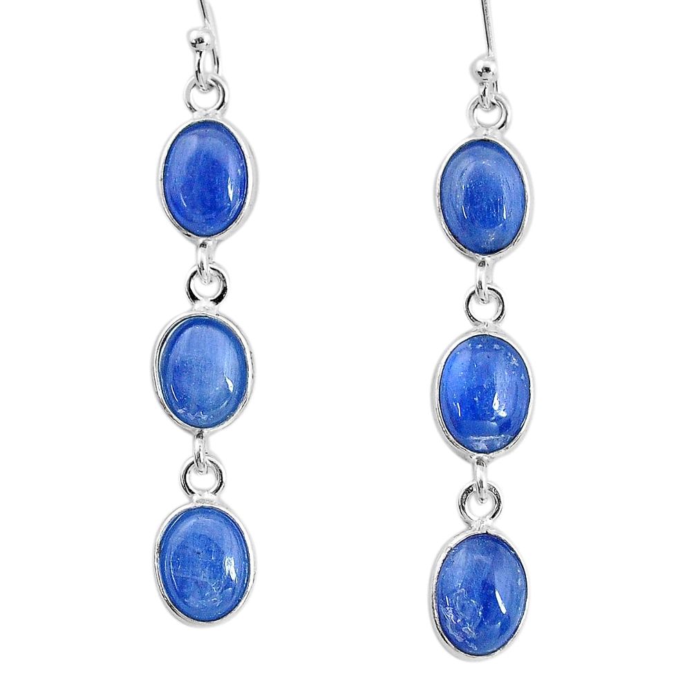 10.22cts natural blue kyanite 925 sterling silver dangle earrings jewelry t2555