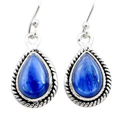 9.18cts natural blue kyanite 925 sterling silver dangle earrings jewelry t76826