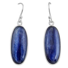17.61cts natural blue kyanite 925 sterling silver dangle earrings jewelry y81245
