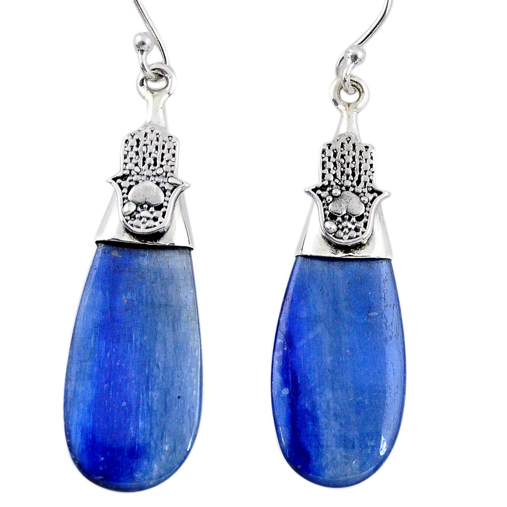 15.08cts natural blue kyanite 925 sterling silver earrings jewelry r57841