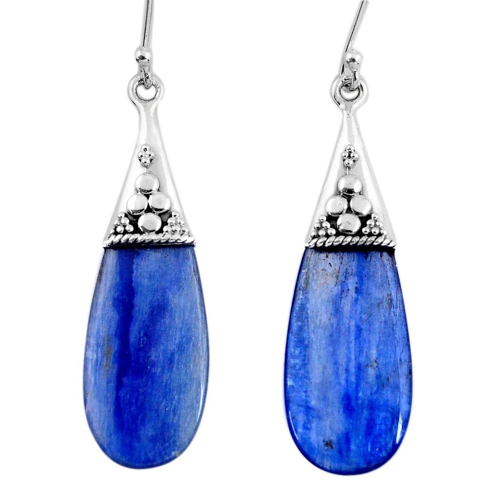 15.31cts natural blue kyanite 925 sterling silver earrings jewelry r57845