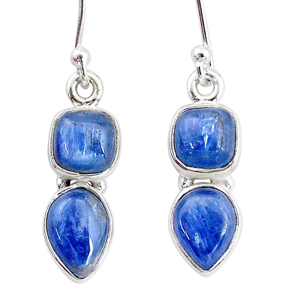 7.46cts natural blue kyanite 925 sterling silver earrings jewelry t2603