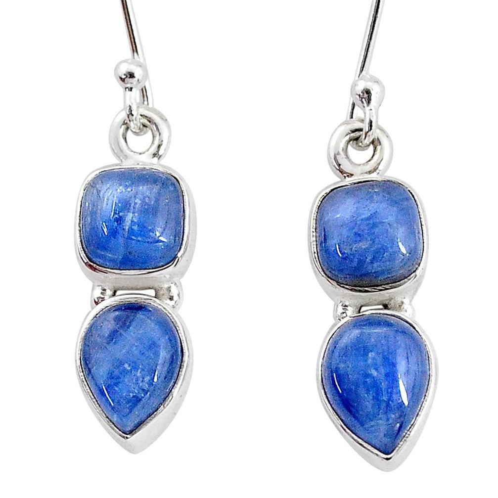 7.54cts natural blue kyanite 925 sterling silver earrings jewelry t2605