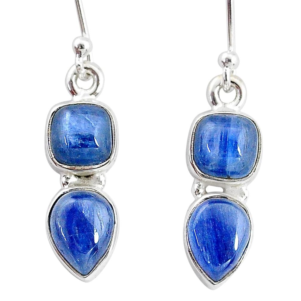 7.56cts natural blue kyanite 925 sterling silver earrings jewelry t2610