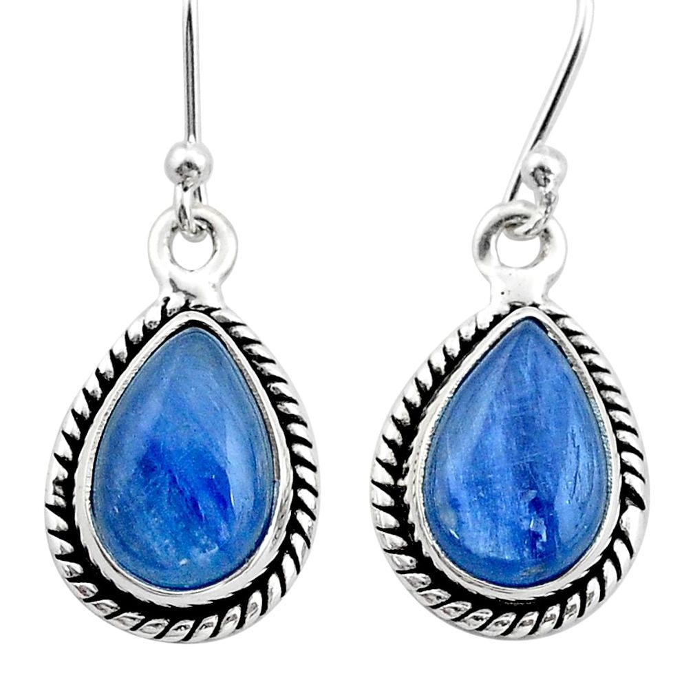 9.53cts natural blue kyanite 925 sterling silver earrings jewelry t42993