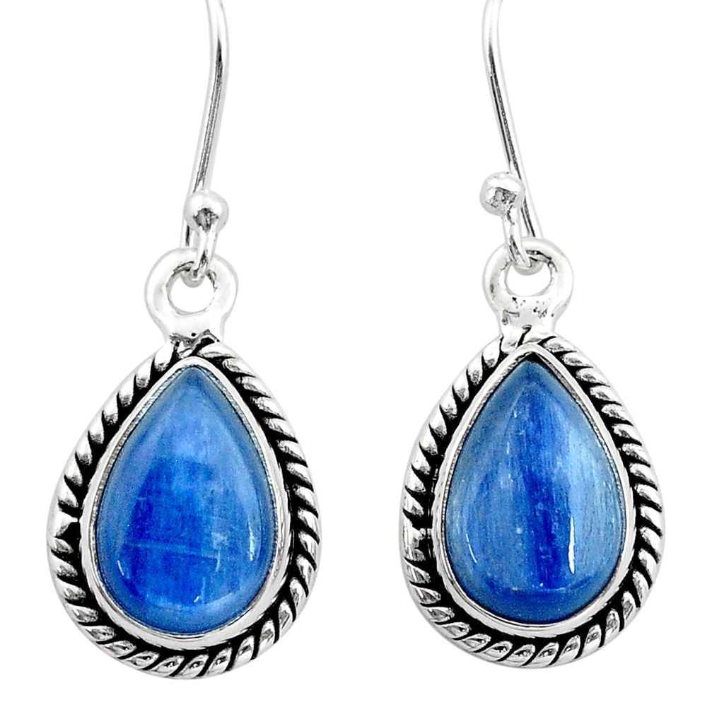 9.20cts natural blue kyanite 925 sterling silver earrings jewelry t42995
