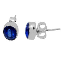 4.16cts natural blue kyanite 925 sterling silver stud earrings jewelry n37435