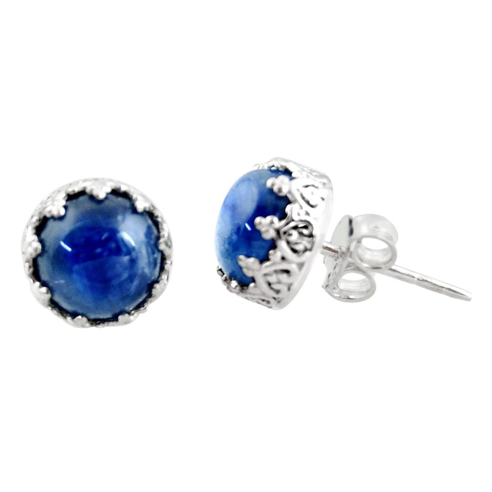 6.54cts natural blue kyanite 925 sterling silver stud earrings jewelry r37631