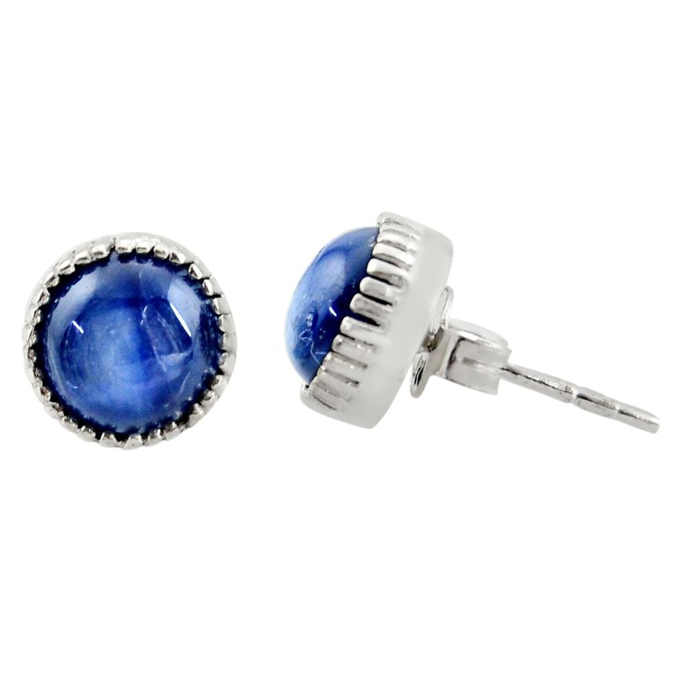 6.21cts natural blue kyanite 925 sterling silver stud earrings jewelry r37632