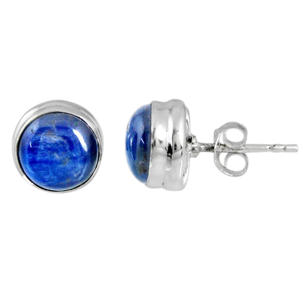 5.68cts natural blue kyanite 925 sterling silver stud earrings jewelry r56289
