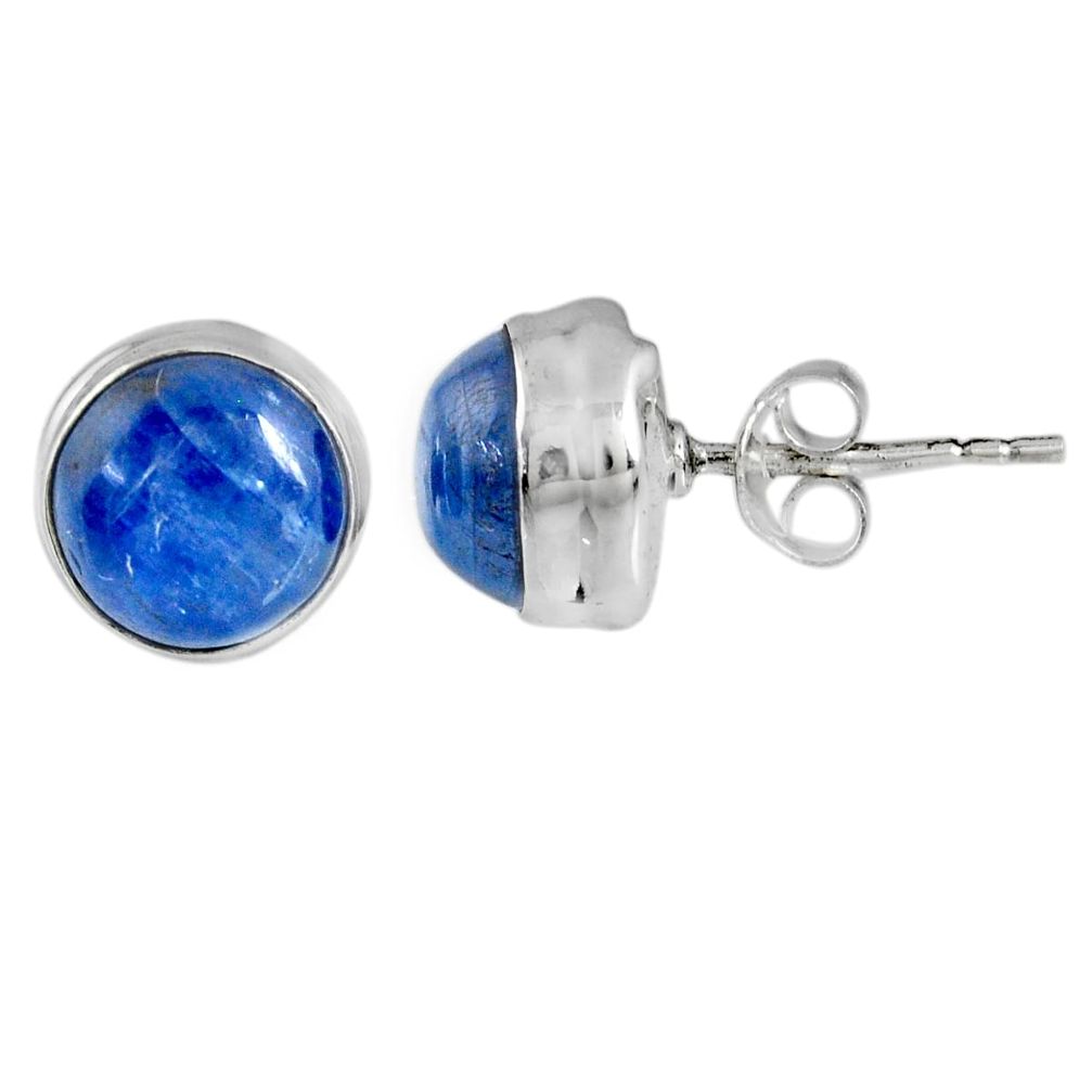 5.85cts natural blue kyanite 925 sterling silver stud earrings jewelry r56299