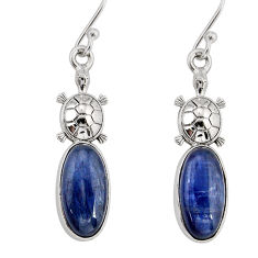9.96cts natural blue kyanite oval 925 sterling silver tortoise earrings y81258