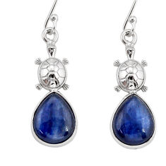 10.73cts natural blue kyanite pear 925 sterling silver tortoise earrings y81255