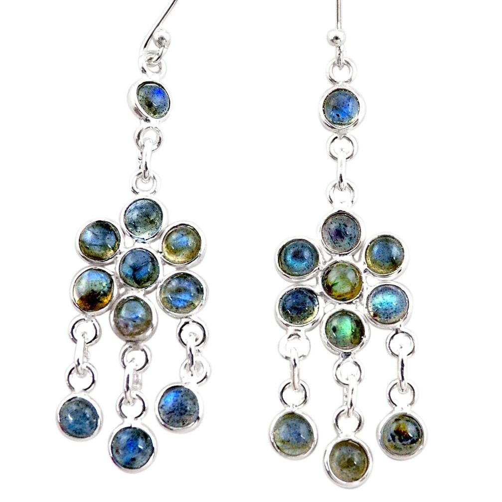 13.67cts natural blue labradorite 925 sterling silver chandelier earrings r35612