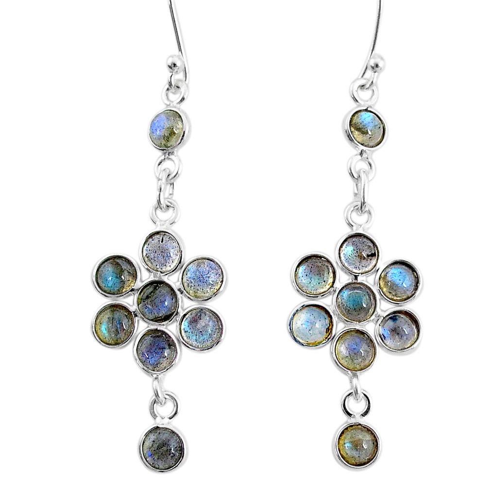 9.74cts natural blue labradorite 925 sterling silver chandelier earrings t4660