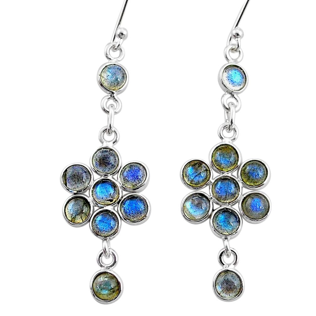 6.25cts natural blue labradorite 925 sterling silver chandelier earrings t4758