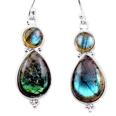 11.23cts natural blue labradorite 925 sterling silver chandelier earrings t82619