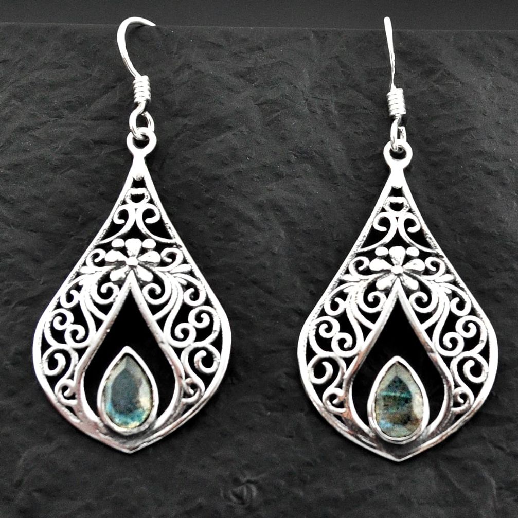 blue labradorite 925 sterling silver dangle earrings d40609