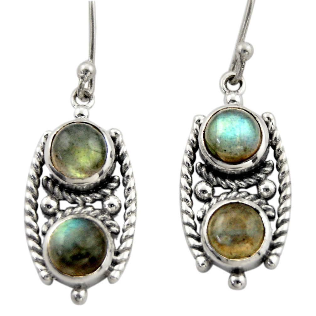 5.42cts natural blue labradorite 925 sterling silver dangle earrings d46996