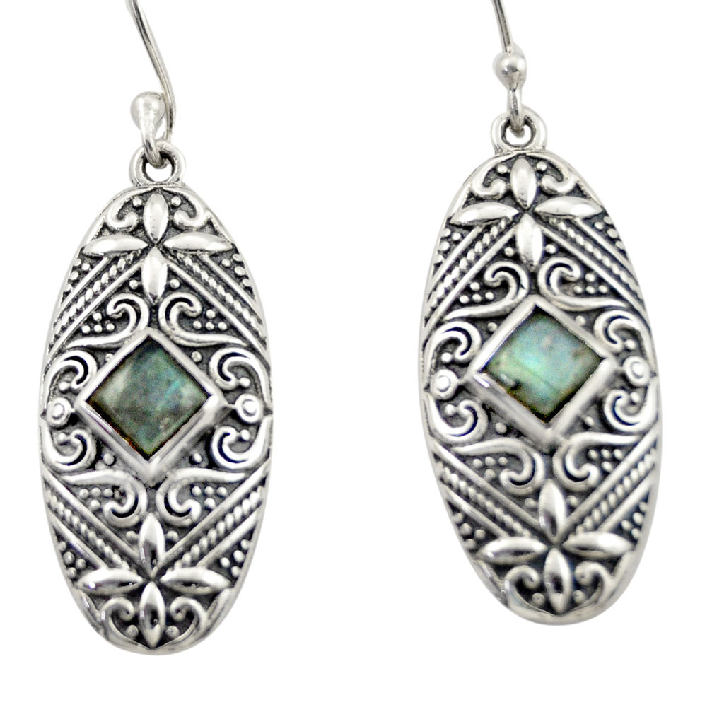 4.12cts natural blue labradorite 925 sterling silver dangle earrings d47154