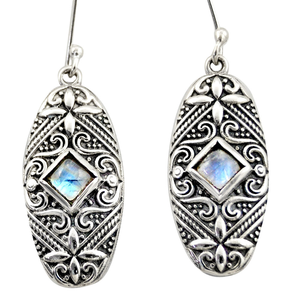 4.00cts natural blue labradorite 925 sterling silver dangle earrings d47157