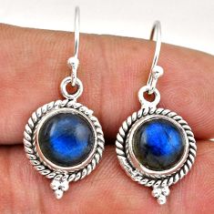 9.14cts natural blue labradorite 925 sterling silver dangle earrings n44243