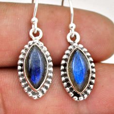 8.51cts natural blue labradorite 925 sterling silver dangle earrings n44252