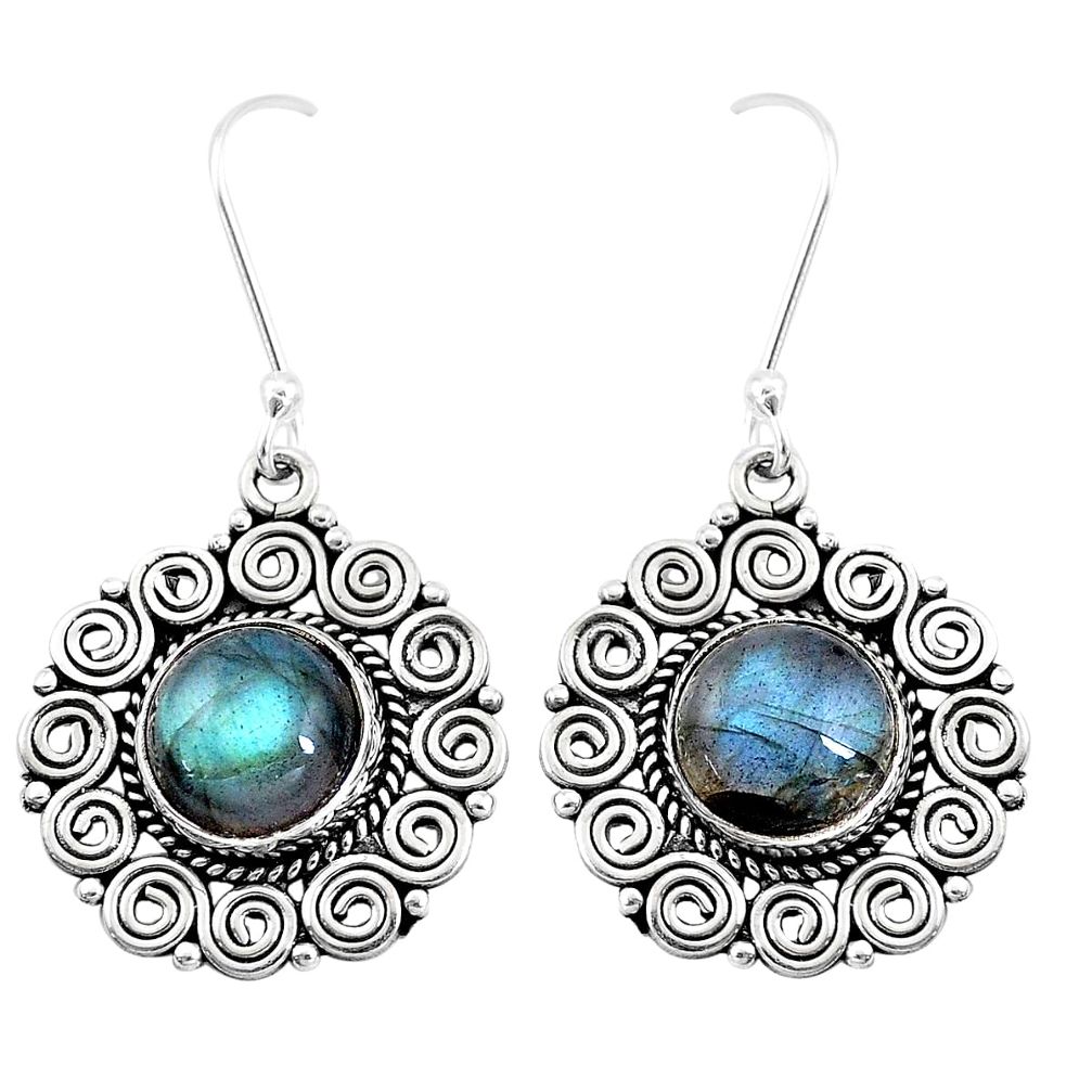 11.45cts natural blue labradorite 925 sterling silver dangle earrings p13454