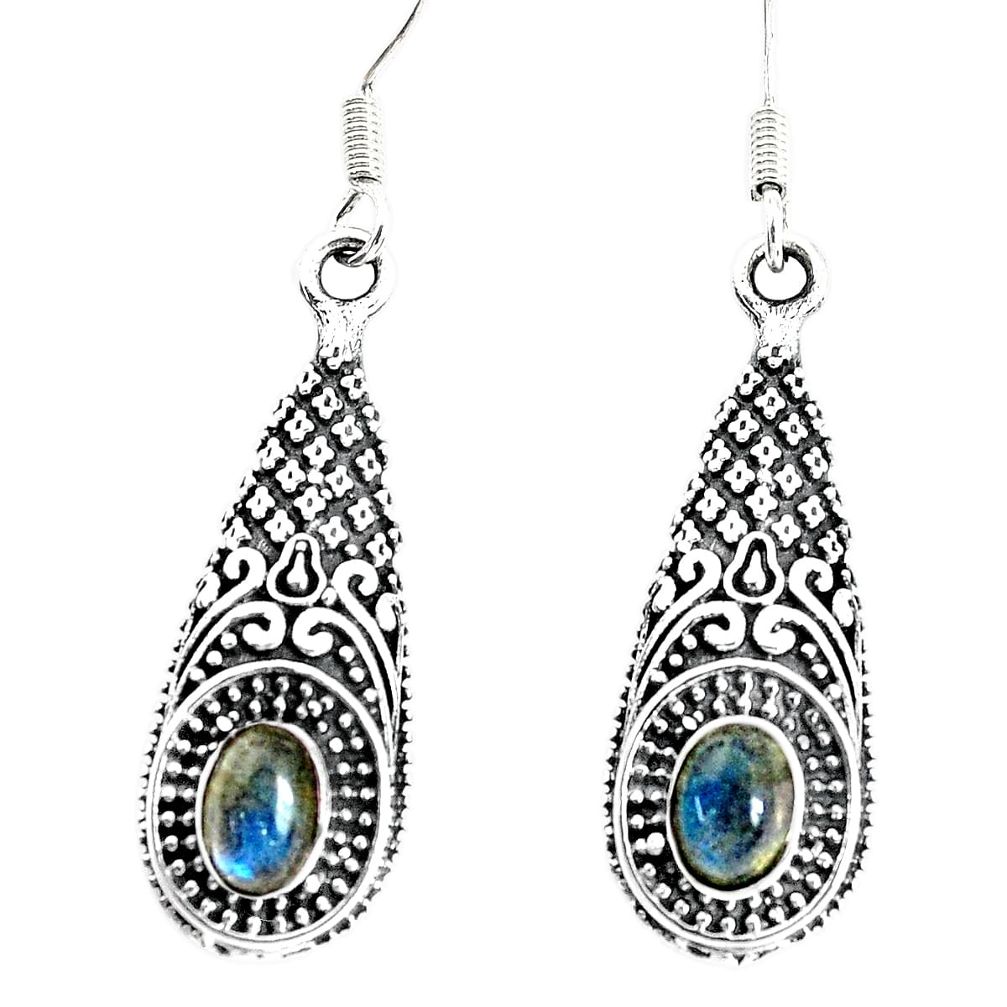 blue labradorite 925 sterling silver dangle earrings p34492