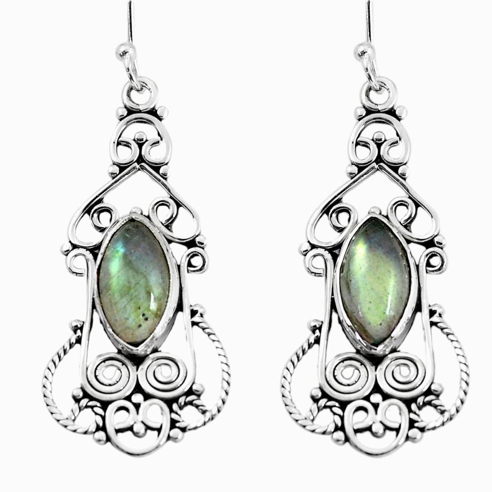 9.04cts natural blue labradorite 925 sterling silver dangle earrings p58379