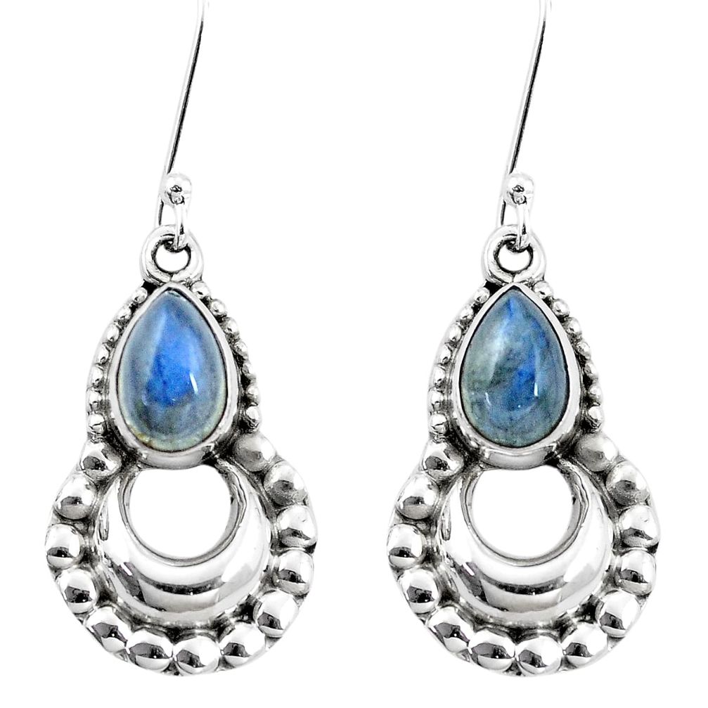 5.31cts natural blue labradorite 925 sterling silver dangle earrings p5851