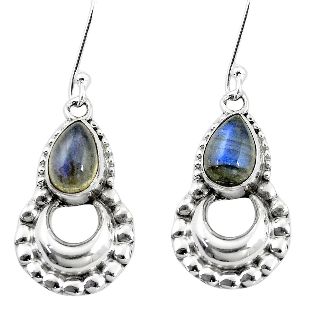 5.31cts natural blue labradorite 925 sterling silver dangle earrings p5854