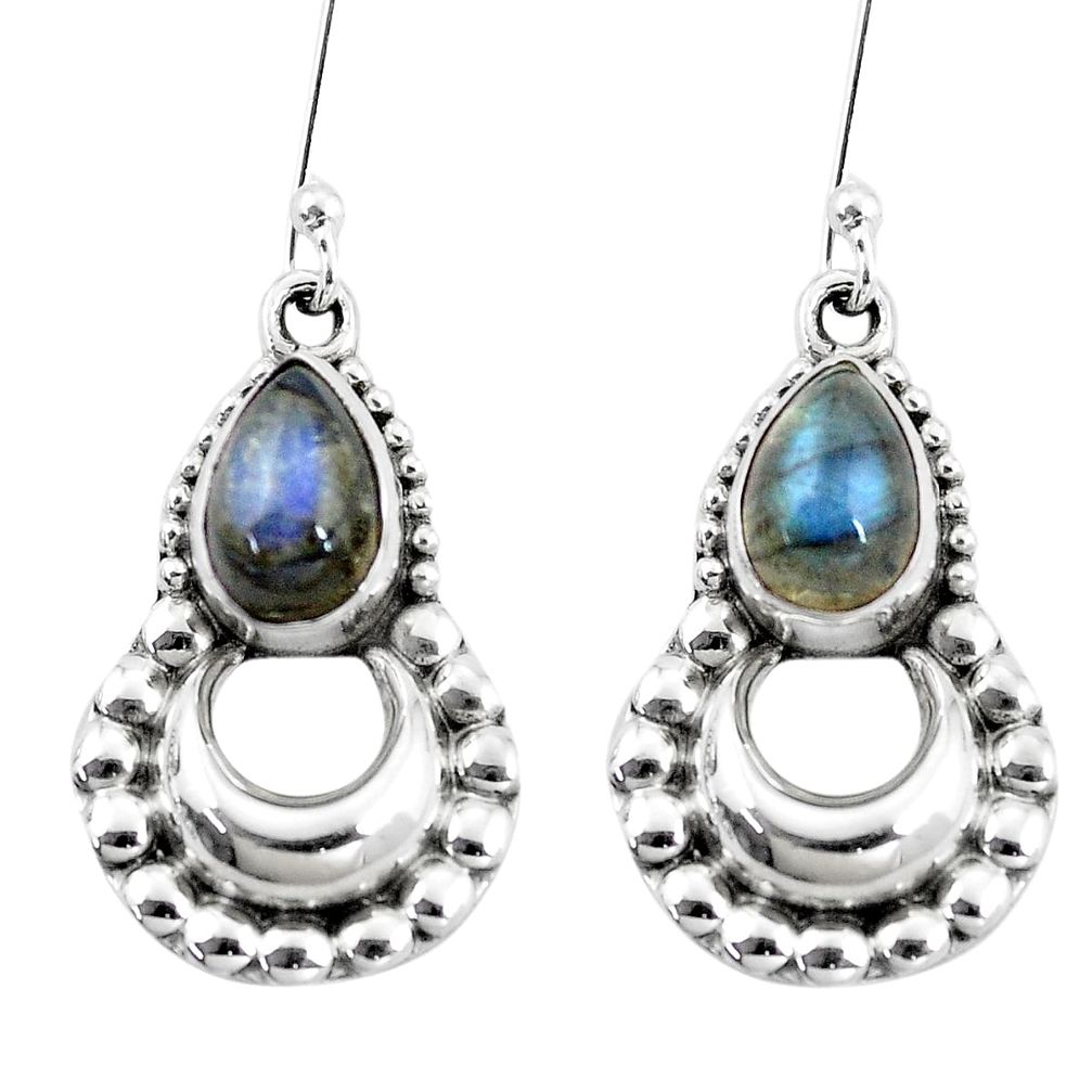 blue labradorite 925 sterling silver dangle earrings p5859