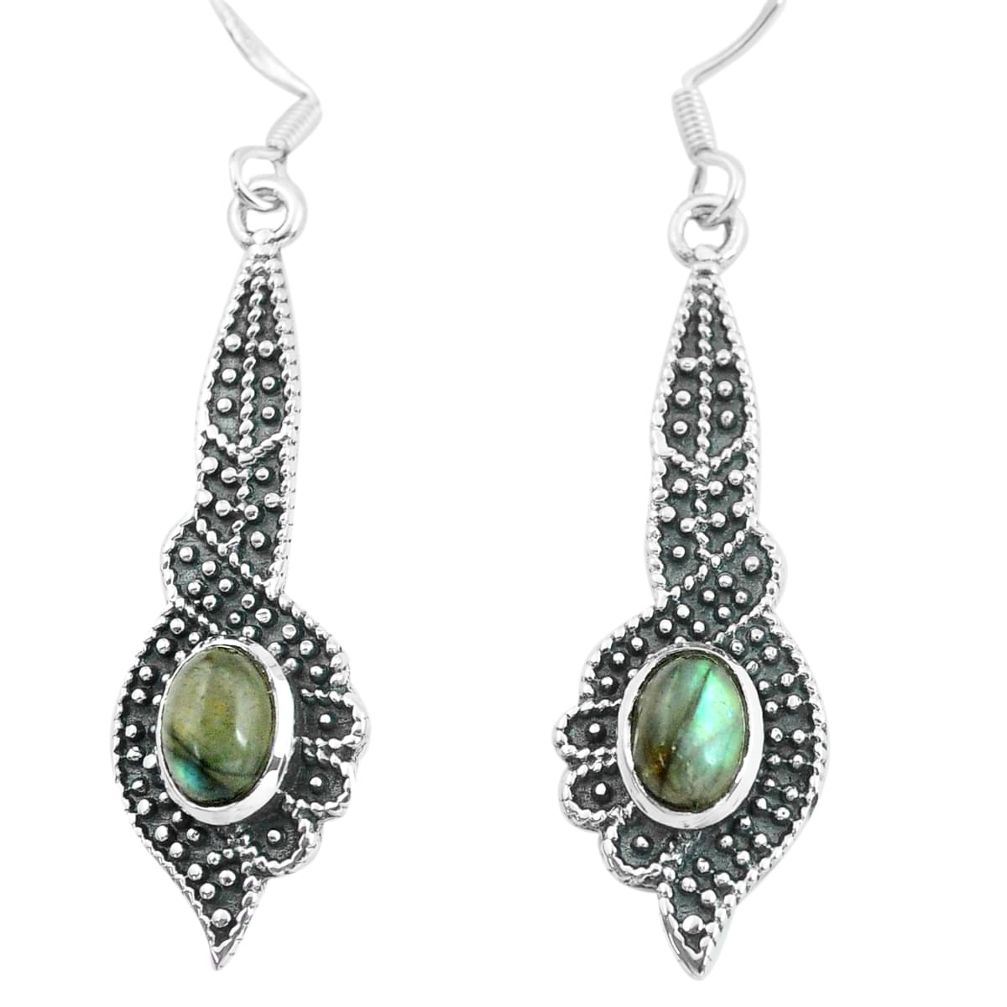 blue labradorite 925 sterling silver dangle earrings p65016