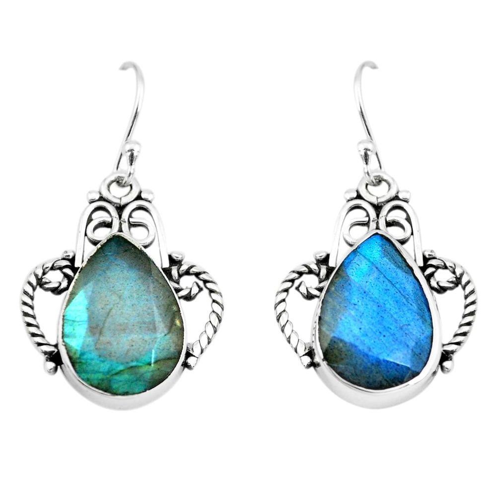 10.31cts natural blue labradorite 925 sterling silver dangle earrings p66495