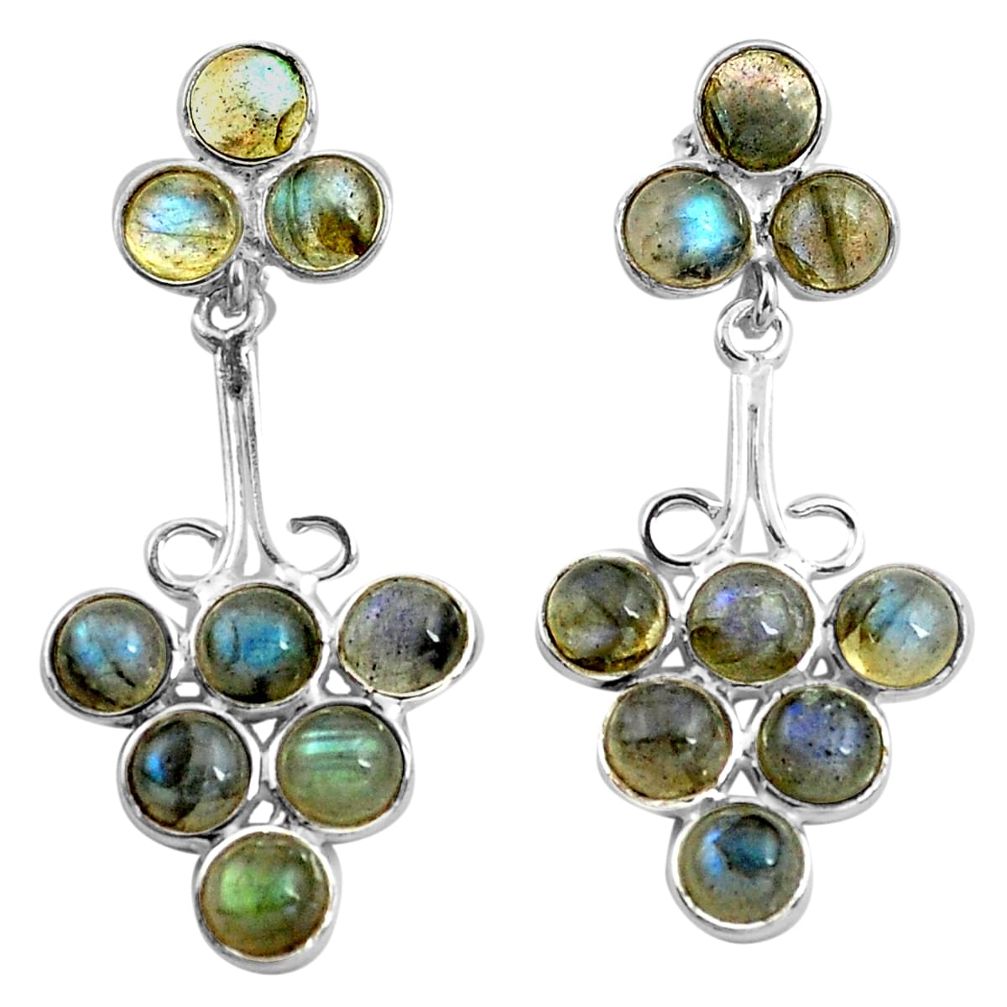 14.68cts natural blue labradorite 925 sterling silver dangle earrings p77476
